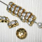 20 Swarovski Rondelles 10mm Gold / Crystal  SR1001 (W)