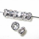 100 Swarovski Rondelle Spacers 5mm Rhodium/Crystal (F)