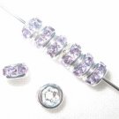 20 Swarovski Rhinestone Rondelles 4mm Silver/Violet