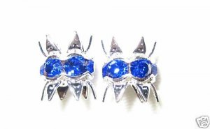 12 8mm Swarovski Bead Caps Silver/ Sapphire -  RC818