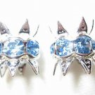 12 8mm Swarovski Bead Caps Silver/Light Sapphire  RC812