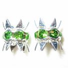 12 6mm Swarovski Bead Caps Silver/ Perdiot -  RC615
