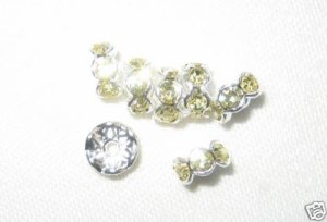 20 Swarovski Rondelles 6mm Silver / Jonquil SR608