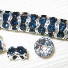20 Swarovski Rondelles 6mm Silver / Montana SR614