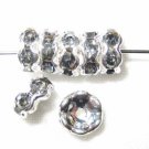 20 Swarovski Rondelles 6mm Silver / Smoke Quartz SR625