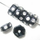 20 Swarovski Rondelles 8mm Black / Crystal -  SR831