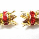 12 6mm Swarovski Bead Caps Gold / Light Siam