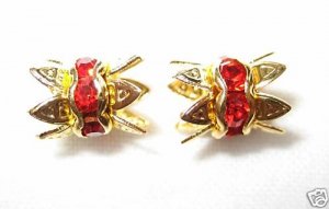 12 6mm Swarovski Bead Caps Gold / Light Siam