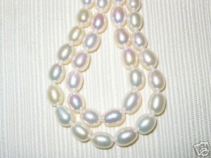 Two Strands 15'' 8mm Genuine Pearl / Pearls Beads (P1)