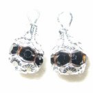 12 Swarovski Rhinestone Pendants 10mm Silver/Jet Black