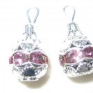 12 Swarovski Rhinestone Pendant 10mm Silver/Lt Amethyst