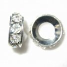 8 Swarovski Ring Pendants 12mm Silver/Crystal  T16