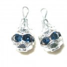 12 Swarovski Rhinestone Pendants 8mm Silver / Montana