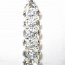 4 Swarovski Tube Pendants 8x30mm Silver/Crystal  T8