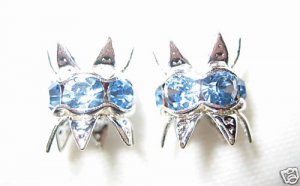 12 6mm Swarovski Bead Caps Silver/Light Sapphire  RC612