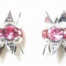 12 6mm Swarovski Bead Caps Silver/ Rose Pink -  RC616