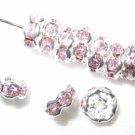 40 Swarovski Rhinestone Rondelles 5mm Silver/Light Rose