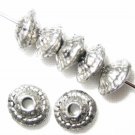 100 Silver Tone Metal 7mm Spacers Beads (AB51)