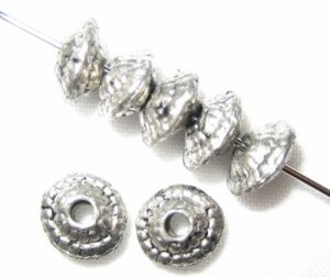 100 Silver Tone Metal 7mm Spacers Beads (AB51)