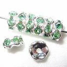 20 Swarovski Rondelles 6mm Silver / Chrysolite SR624