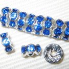 20 Swarovski Rondelles 6mm Silver / Sapphire SR618