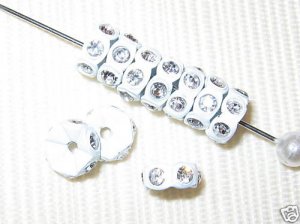 20 Swarovski Rondelles 6mm White / Crystal -  SR632