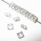 20 Swarovski Squaredelles 8x8mm Silver / Crystal (F)