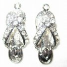 4 Swarovski Shoe Charm Pendant 26mm Rhodium/Crystal T23