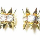12 10mm Swarovski Bead Caps Gold / Crystal -  BC1002