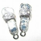 4 Swarovski Shoe Charm Pendant 20mm Rhodium/Crystal T24