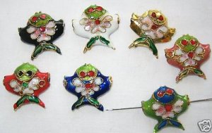 Sale! 50 18mm Fish Mix Handmade Cloisonne Beads