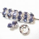 20 Swarovski Rondelles 6mm Silver / Tanzanite