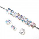 100 Swarovski Rondelles 4mm Silver / Crystal AB (SR403)