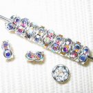 20 Swarovski Rondelles 5mm Silver / Crystal AB SR503