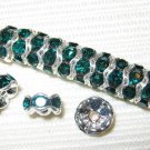 20 Swarovski Rondelles 5mm Silver / Emerald   SR507
