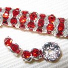 20 Swarovski Rondelles 5mm Silver / Ruby SR517