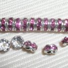 20 Swarovski Rondelles 5mm Silver/Light Rose Pink SR511