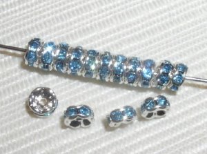 20 Swarovski Rondelles 5mm Silver/Light Sapphire SR512
