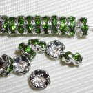 20 Swarovski Rondelles Beads 5mm Silve /Peridot  SR515