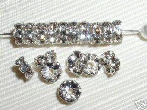 20 Swarovski Rondelles 5mm Silver / Crystal SR501