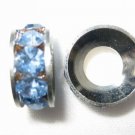 8 Swarovski Ring Pendant 14mm Silver/Light Sapphire T18