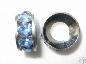 8 Swarovski Ring Pendant 14mm Silver/Light Sapphire T18