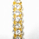 4 Swarovski Tube Pendants 8x30mm Gold/Crystal  T9