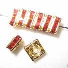 20 Swarovski Squaredelles Spacers 6x6mm Gold / Siam