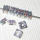 20 Swarovski Squaredelles Beads 5x5mm Silver/Crystal AB