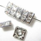 20 Swarovski Squaredelles 6x6mm Rhodium / Crystal