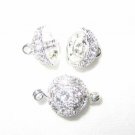 5 10mm Swarovski Ball Silver Necklace Clasps  K51