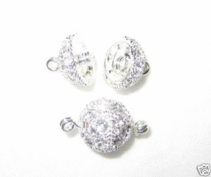 5 10mm Swarovski Ball Silver Necklace Clasps  K51