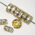 20 Swarovski Rondelles 8mm Gold / Crystal SR802