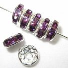 20 Swarovski Rondelles 8mm Silver / Amethyst SR805